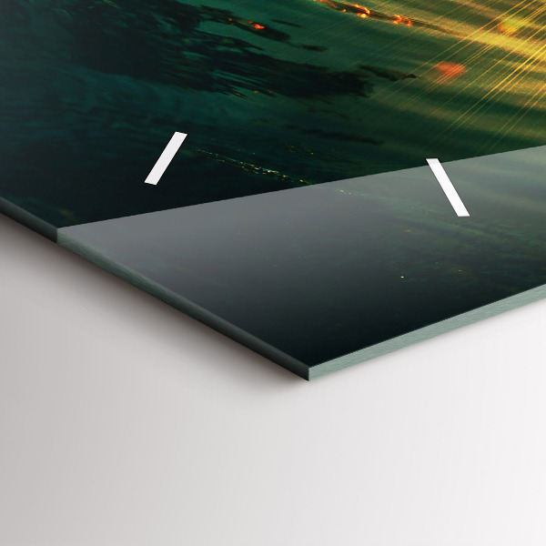 Horizontal wall clock Waves Sunset Perspective