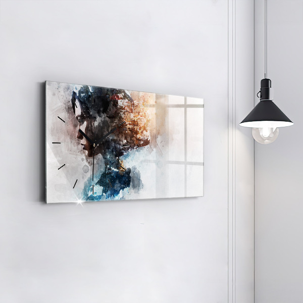 Horizontal wall clock The Past In The Back Of The Head