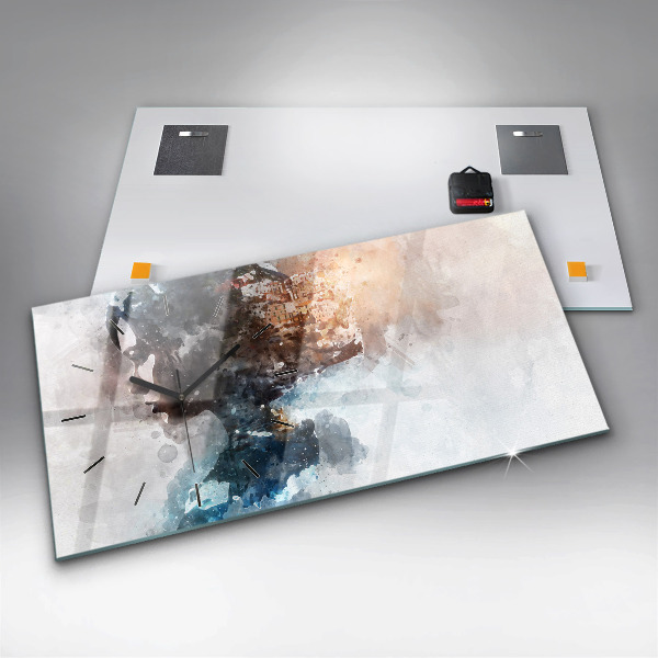 Horizontal wall clock The Past In The Back Of The Head