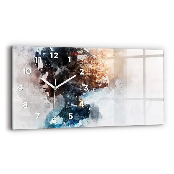 Horizontal wall clock The Past In The Back Of The Head