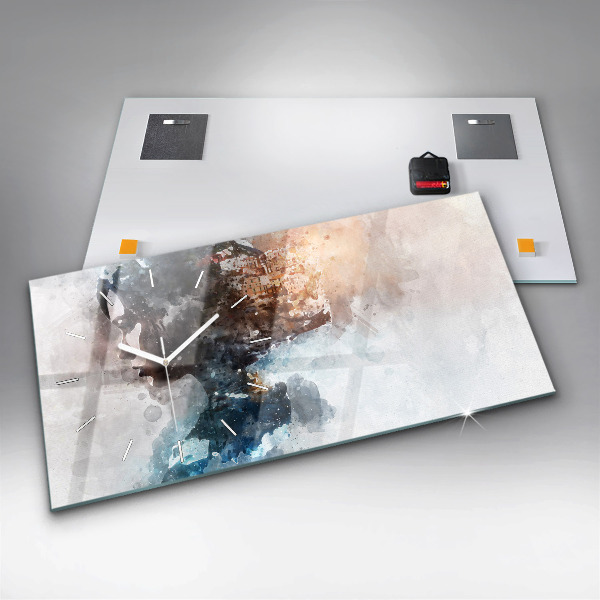 Horizontal wall clock The Past In The Back Of The Head