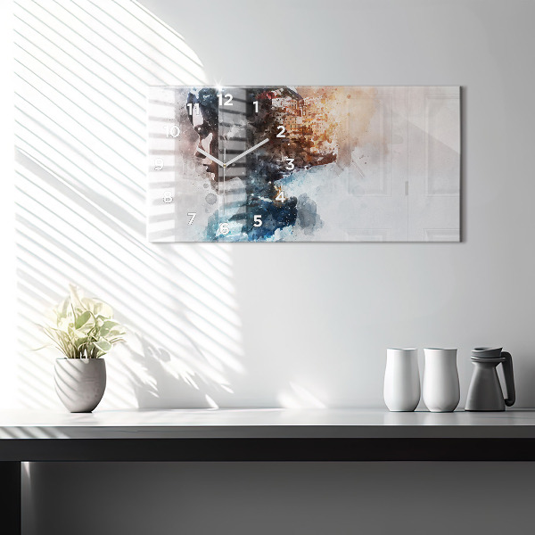 Horizontal wall clock The Past In The Back Of The Head