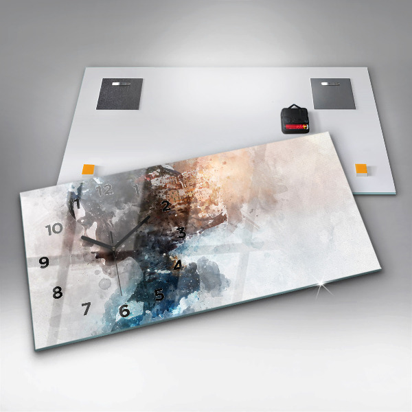 Horizontal wall clock The Past In The Back Of The Head