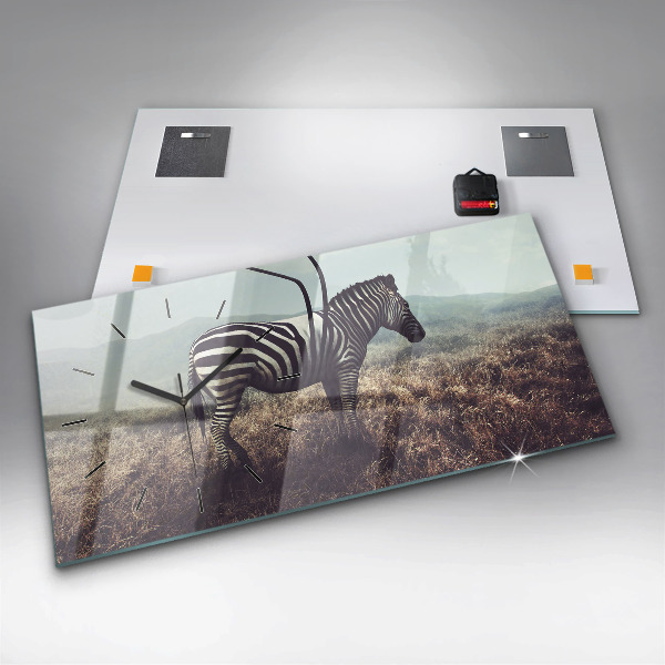 Horizontal wall clock Zebra – Abstraction