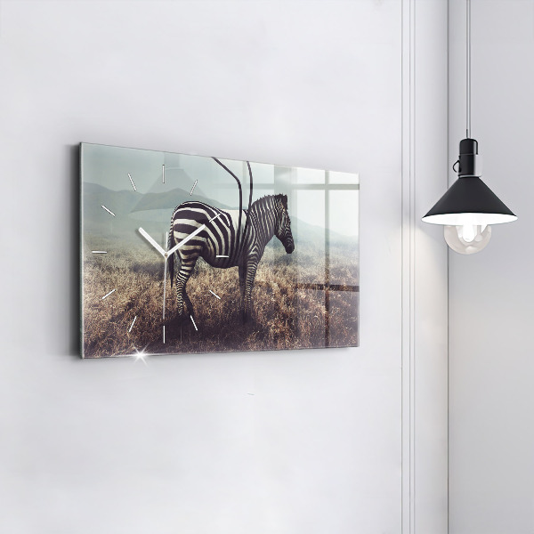 Horizontal wall clock Zebra – Abstraction