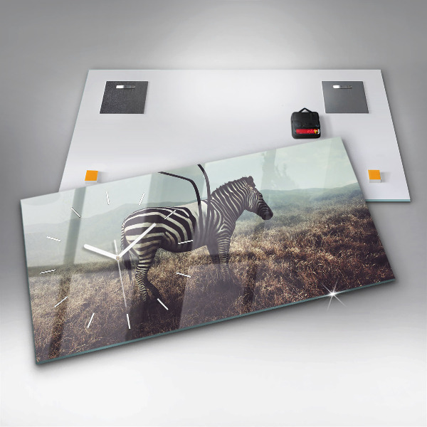 Horizontal wall clock Zebra – Abstraction