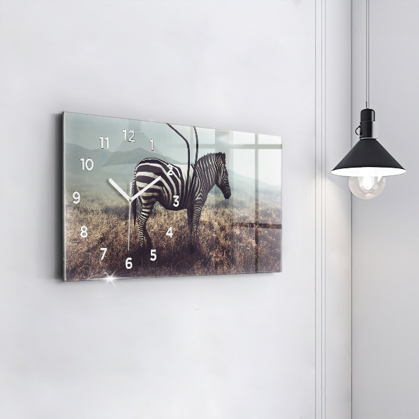 Horizontal wall clock Zebra – Abstraction