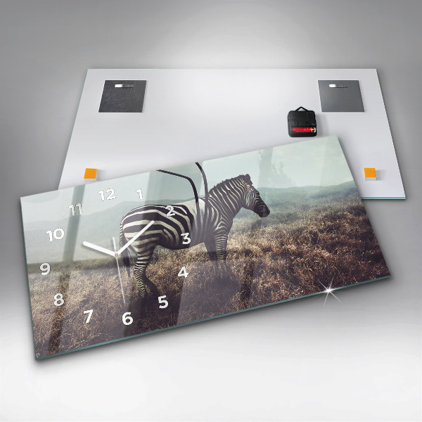 Horizontal wall clock Zebra – Abstraction