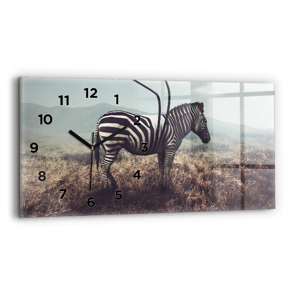 Horizontal wall clock Zebra – Abstraction