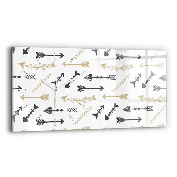 Horizontal wall clock Geometric hipster pattern