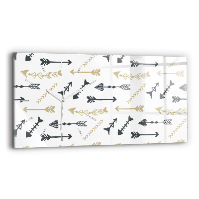 Horizontal wall clock Geometric hipster pattern