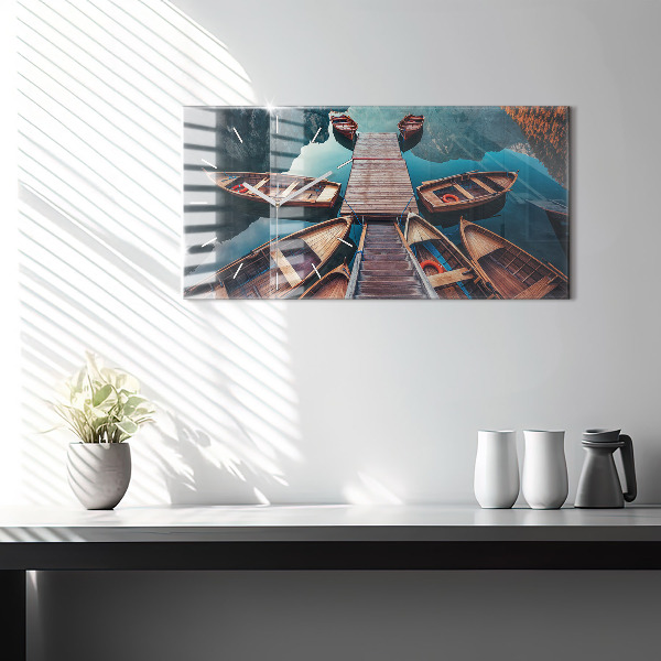 Horizontal wall clock Pier and Lake