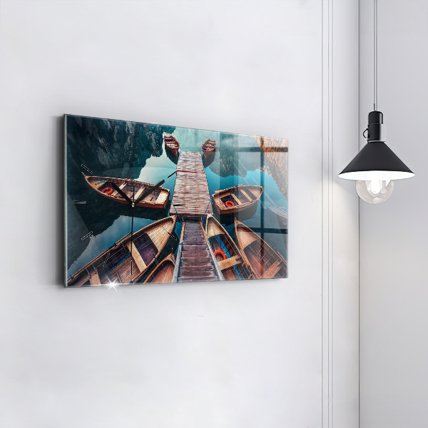Horizontal wall clock Pier and Lake