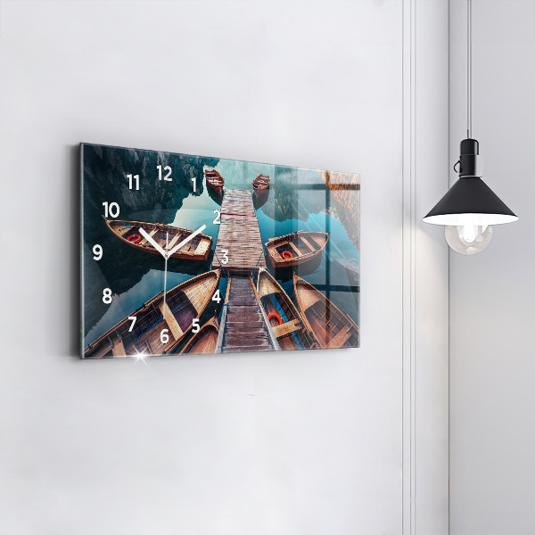 Horizontal wall clock Pier and Lake
