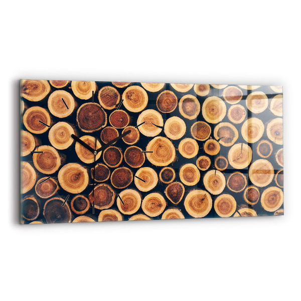 Horizontal wall clock Wood