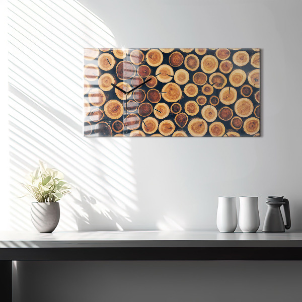 Horizontal wall clock Wood