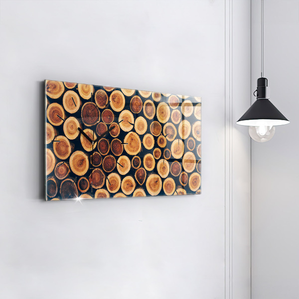 Horizontal wall clock Wood