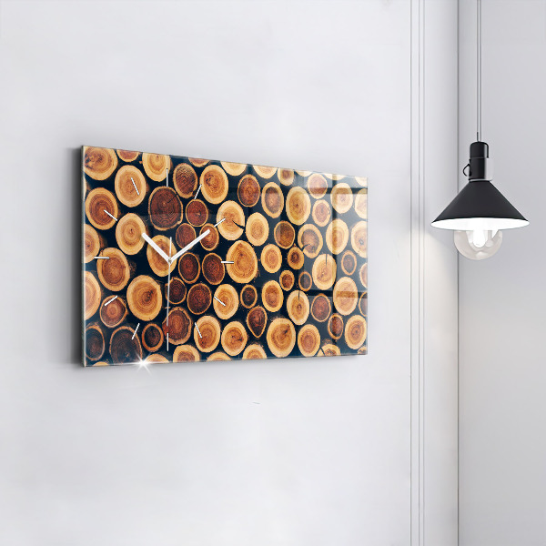 Horizontal wall clock Wood