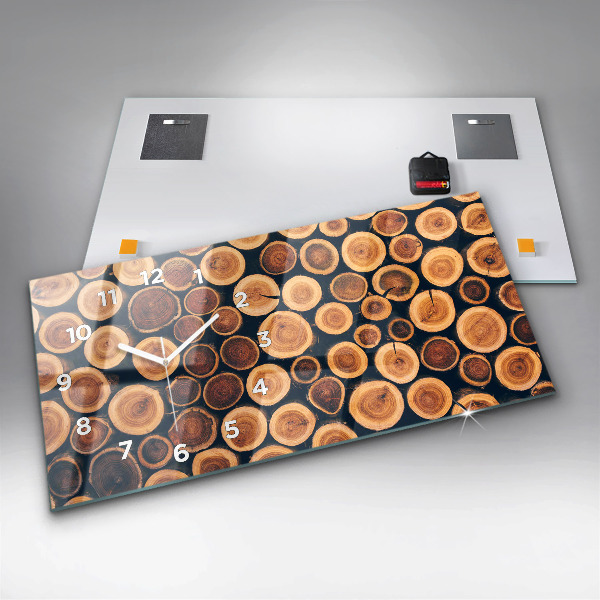 Horizontal wall clock Wood