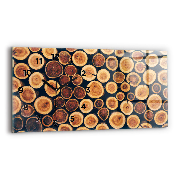 Horizontal wall clock Wood