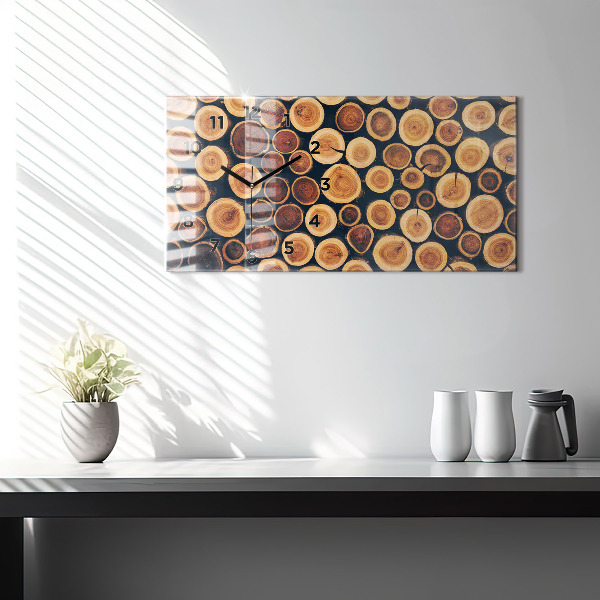 Horizontal wall clock Wood