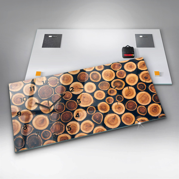 Horizontal wall clock Wood