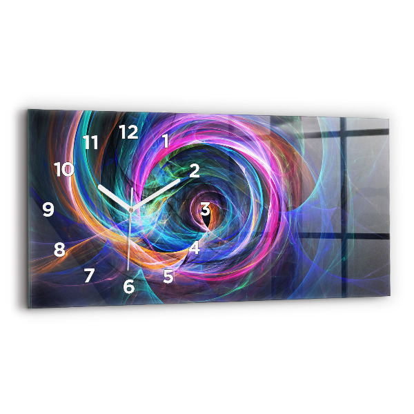 Horizontal wall clock Colorful Fractal
