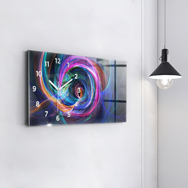 Horizontal wall clock Colorful Fractal
