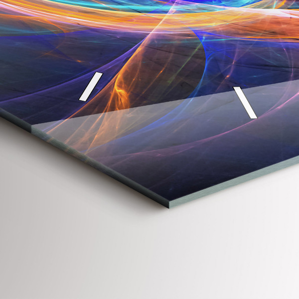 Horizontal wall clock Colorful Fractal