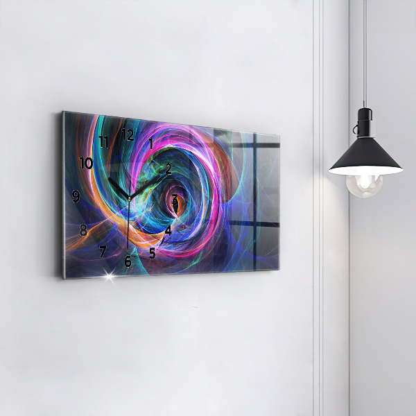 Horizontal wall clock Colorful Fractal