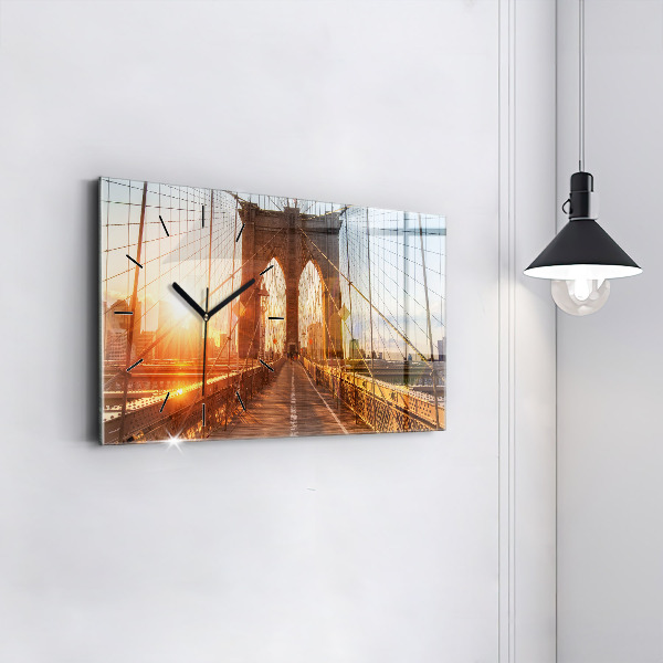 Horizontal wall clock Brooklyn Bridge NYC