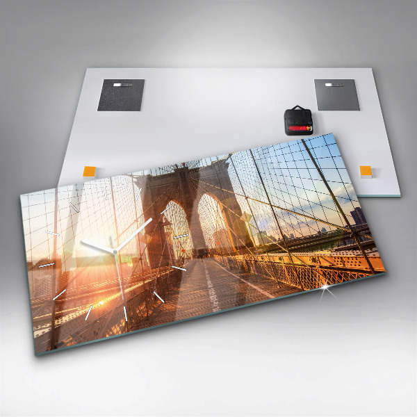 Horizontal wall clock Brooklyn Bridge NYC