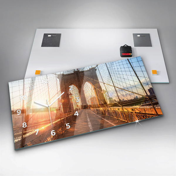 Horizontal wall clock Brooklyn Bridge NYC