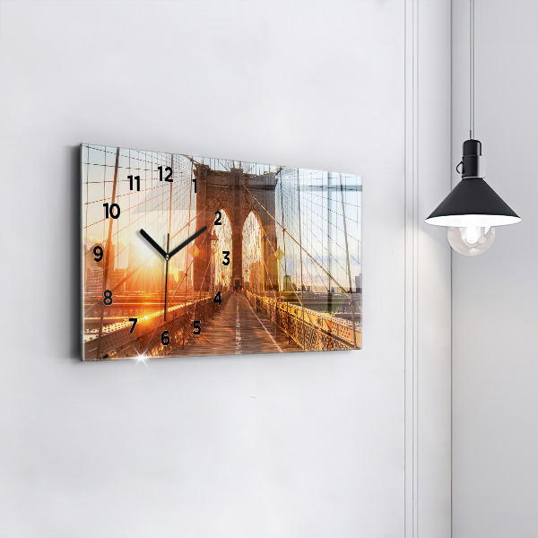 Horizontal wall clock Brooklyn Bridge NYC