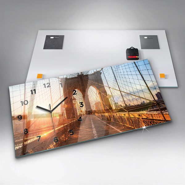 Horizontal wall clock Brooklyn Bridge NYC