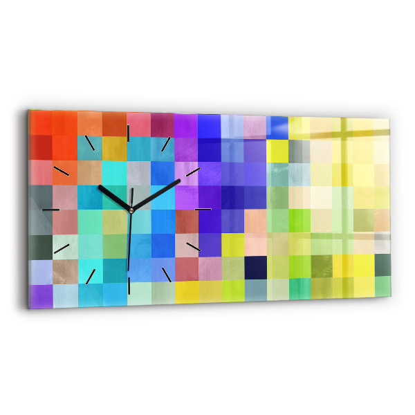 Horizontal wall clock Composition of Squares