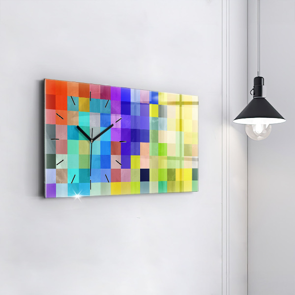 Horizontal wall clock Composition of Squares