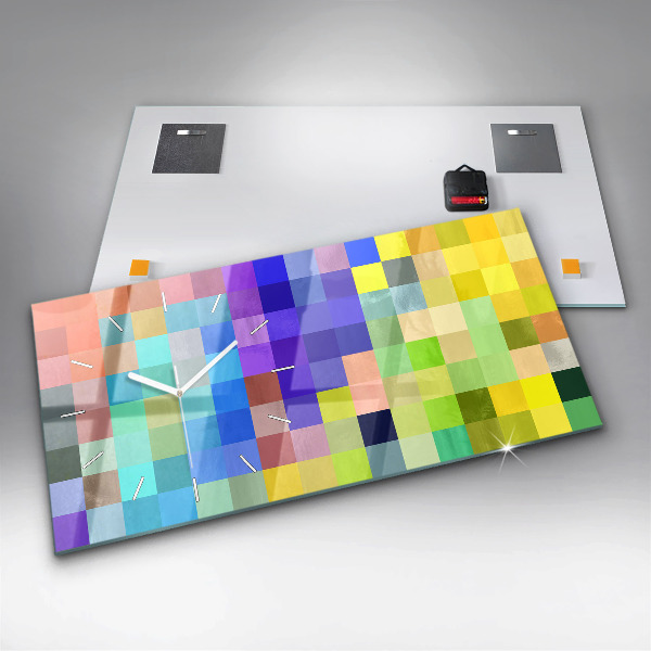 Horizontal wall clock Composition of Squares