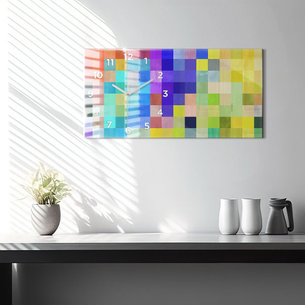 Horizontal wall clock Composition of Squares