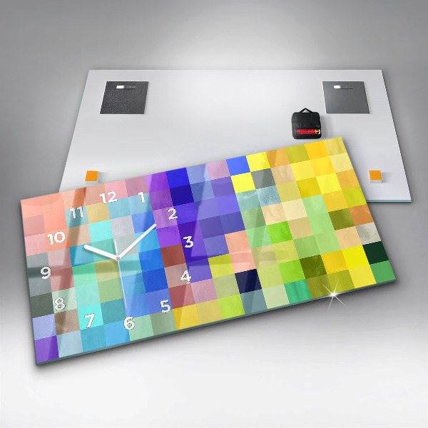 Horizontal wall clock Composition of Squares