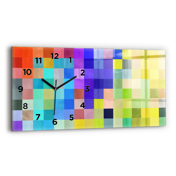 Horizontal wall clock Composition of Squares