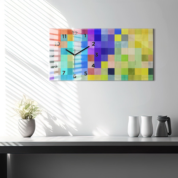 Horizontal wall clock Composition of Squares