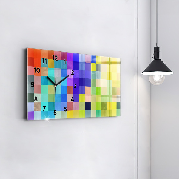 Horizontal wall clock Composition of Squares