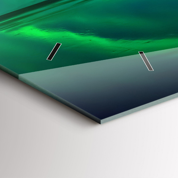 Horizontal wall clock Northern lights