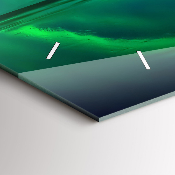 Horizontal wall clock Northern lights