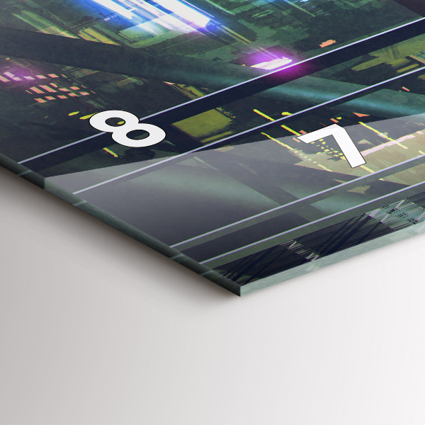 Horizontal wall clock Cyberpunk