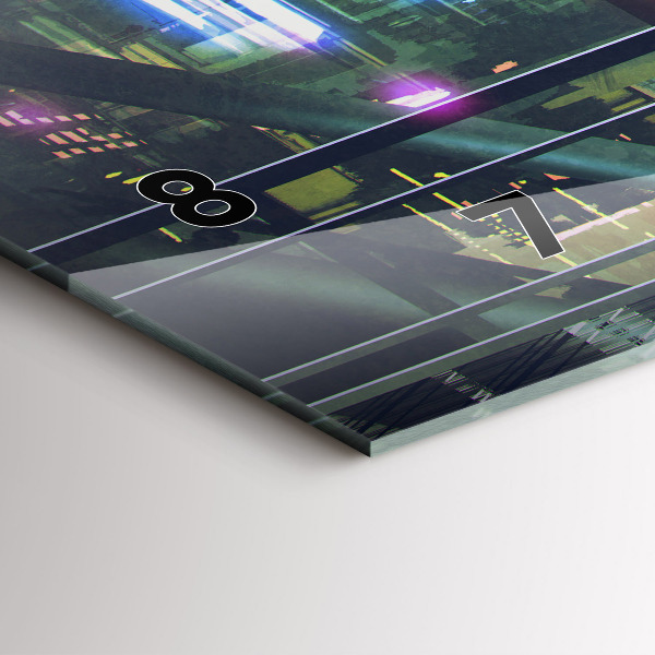 Horizontal wall clock Cyberpunk