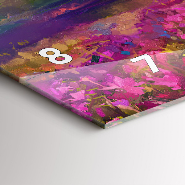 Horizontal wall clock Meadow in the sunset