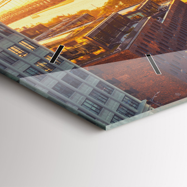 Horizontal wall clock New York Manhattan