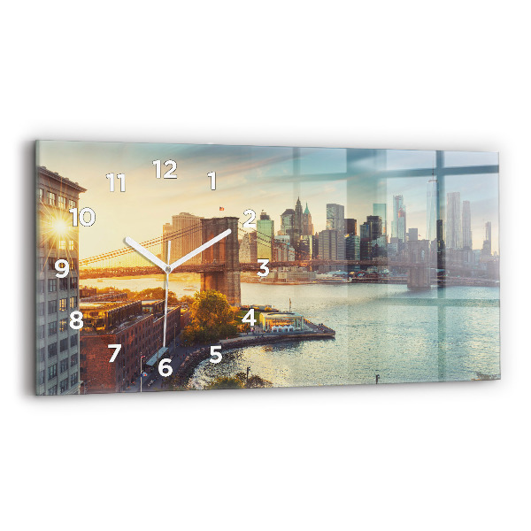 Horizontal wall clock New York Manhattan